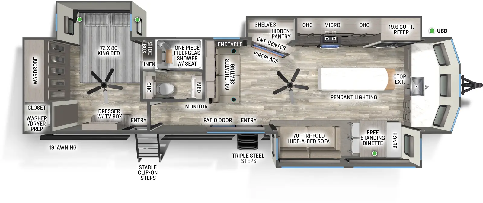 Sierra Destination 402FK Floorplan